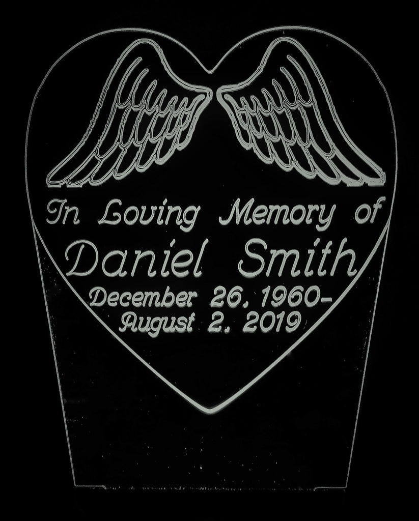 Heart In Loving Memory Mini LED Acrylic RGB Personalized Lamp - Name It Shop