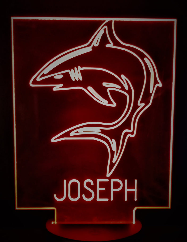 Shark Mini LED Acrylic RGB Personalized Lamp - Name It Shop