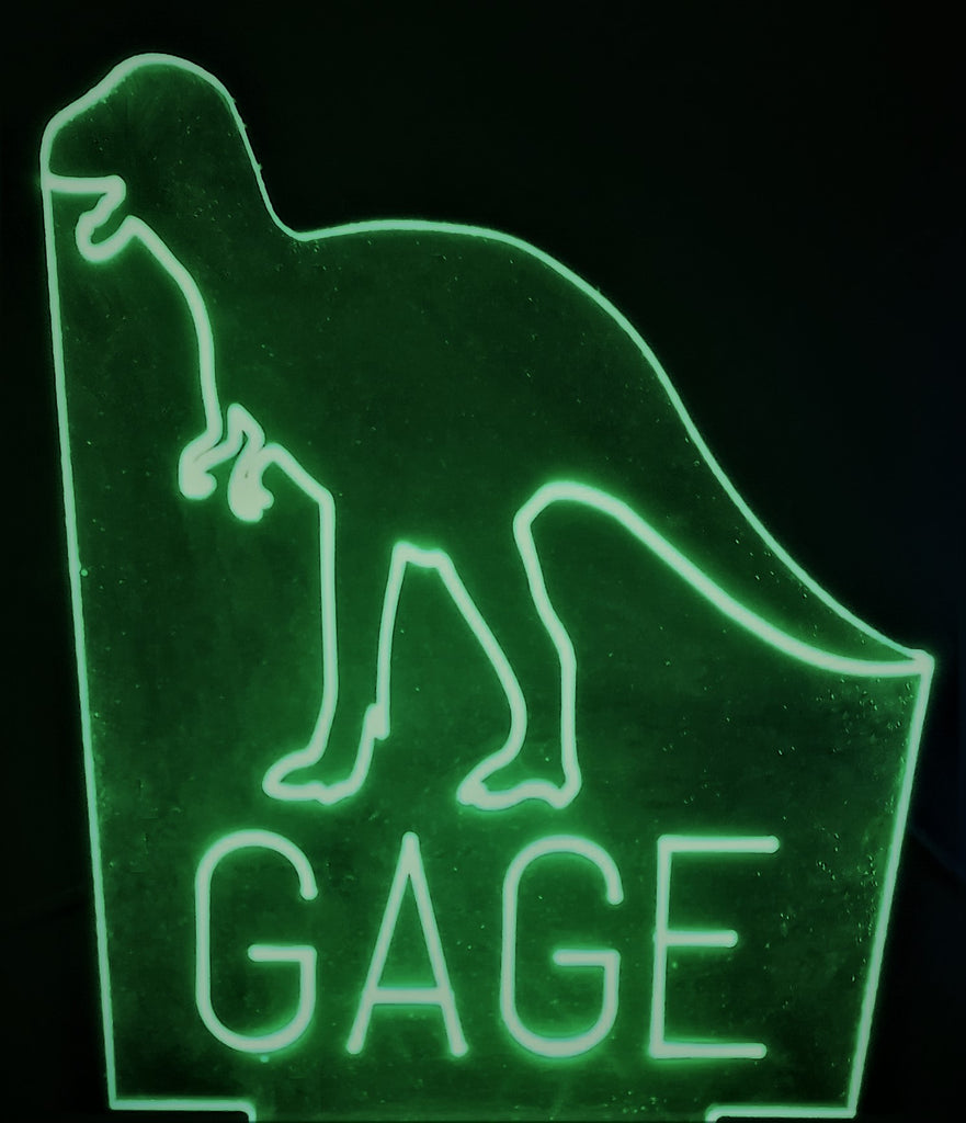 T-Rex Dinosaur Mini LED Acrylic RGB Personalized Lamp - Name It Shop