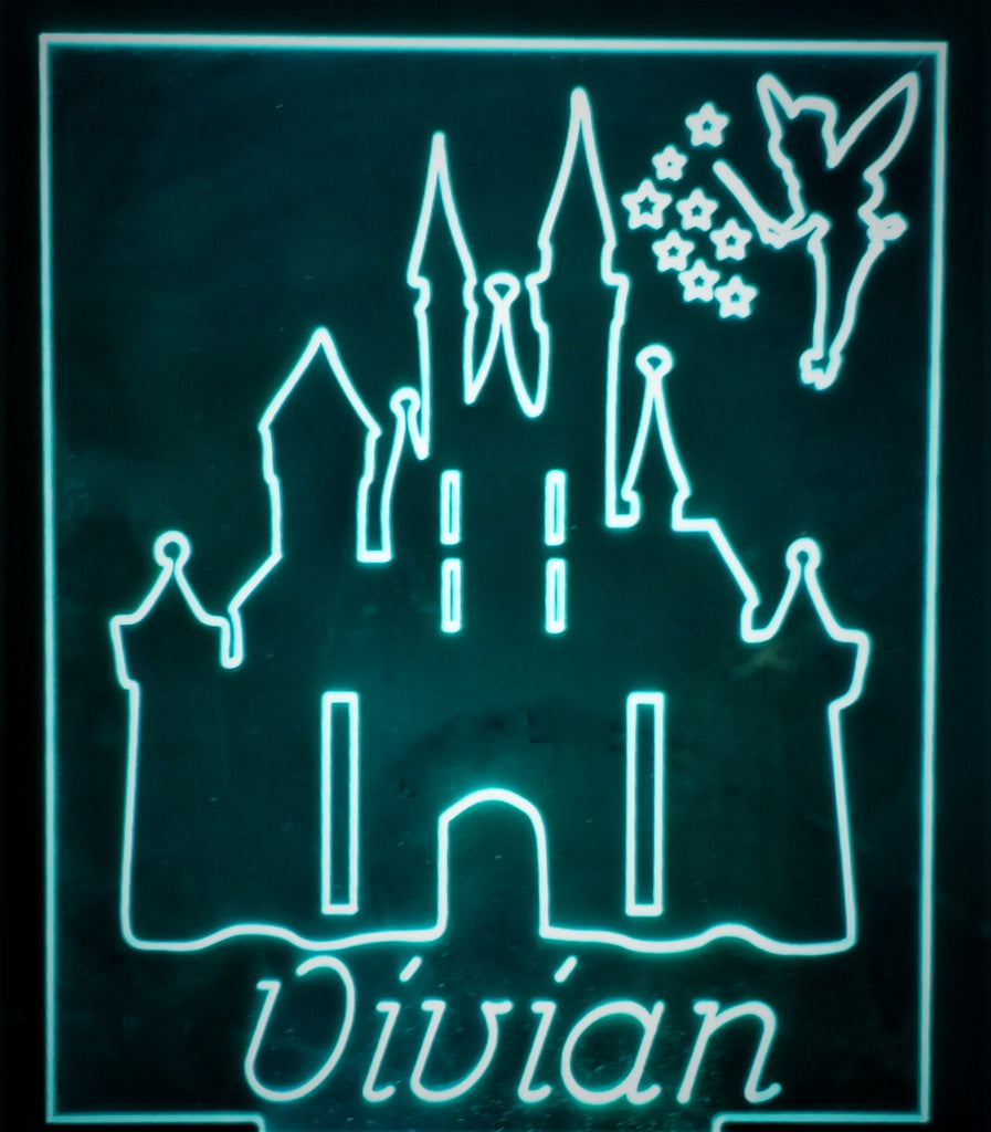 Princess Castle Mini LED Acrylic RGB Personalized Lamp - Name It Shop