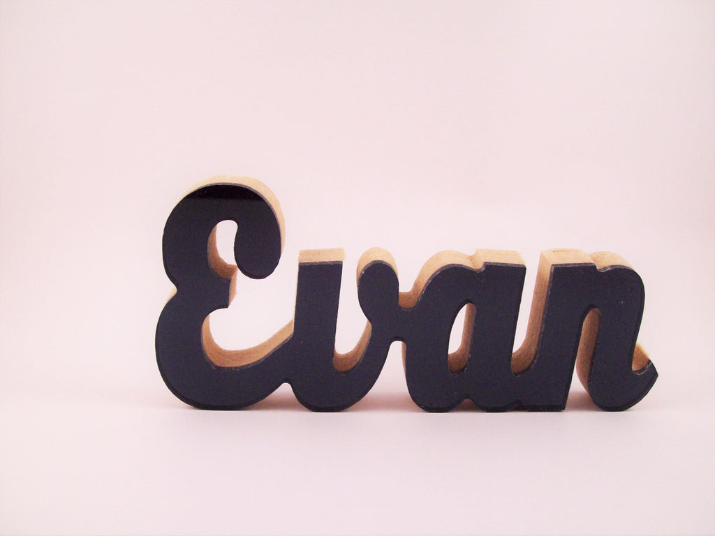 Mirrored Acrylic Wooden Names Black - Name It Shop