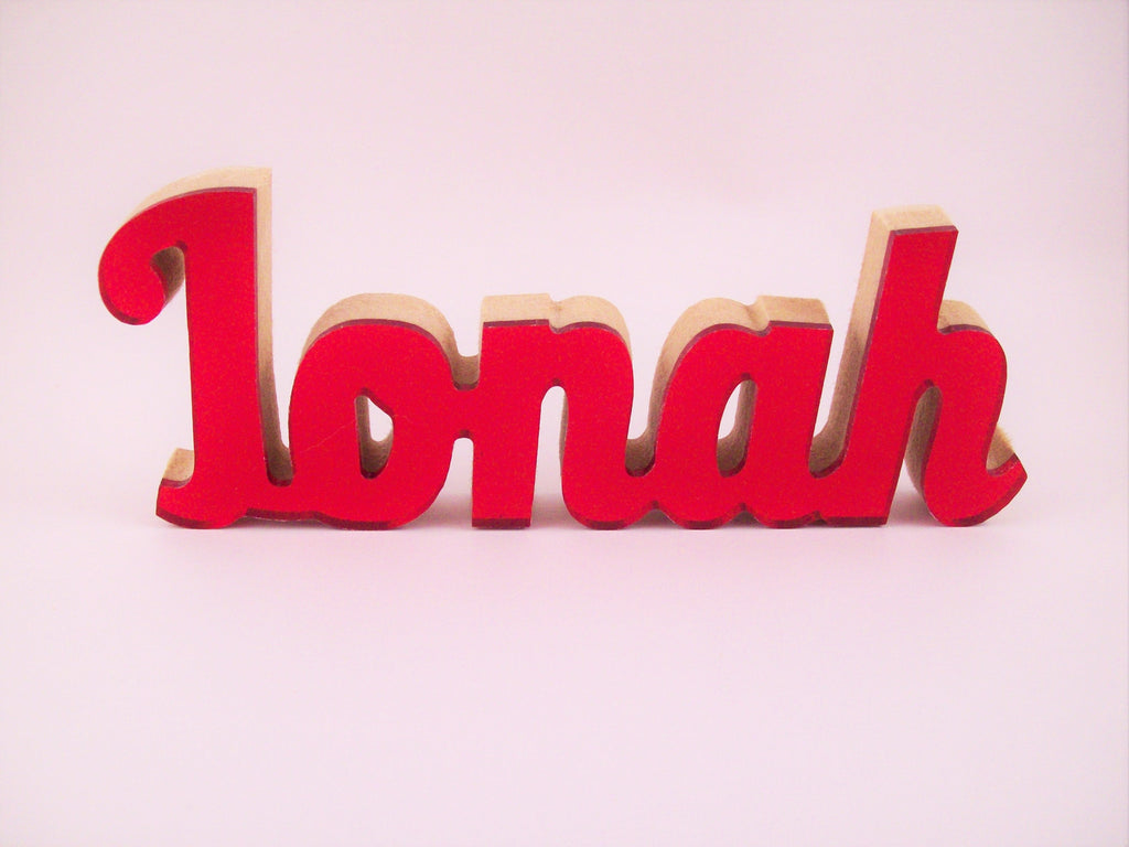 Mirrored Acrylic Wooden Names Red - Name It Shop