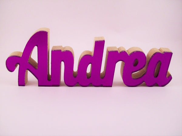 Mirrored Acrylic Wooden Names Purple - Name It Shop