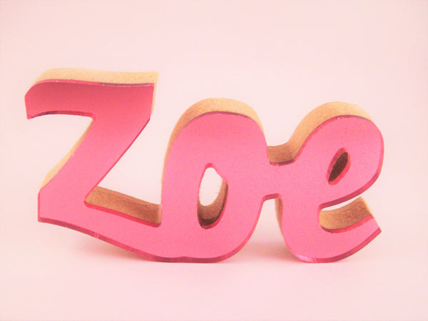 Mirrored Acrylic Wooden Names Pink - Name It Shop