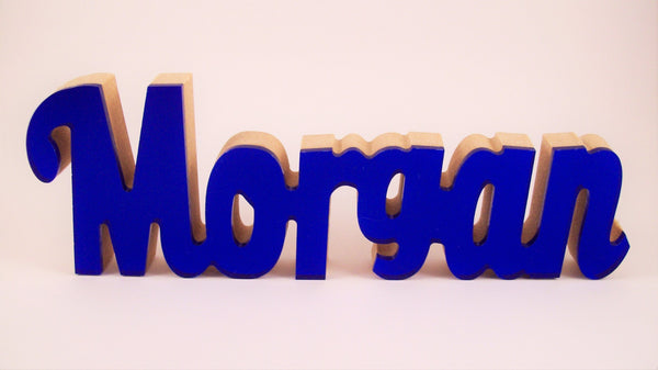 Mirrored Acrylic Wooden Names Blue - Name It Shop