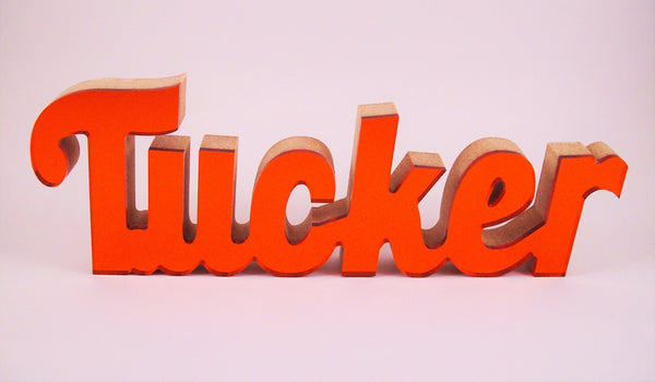 Mirrored Acrylic Wooden Names Orange - Name It Shop