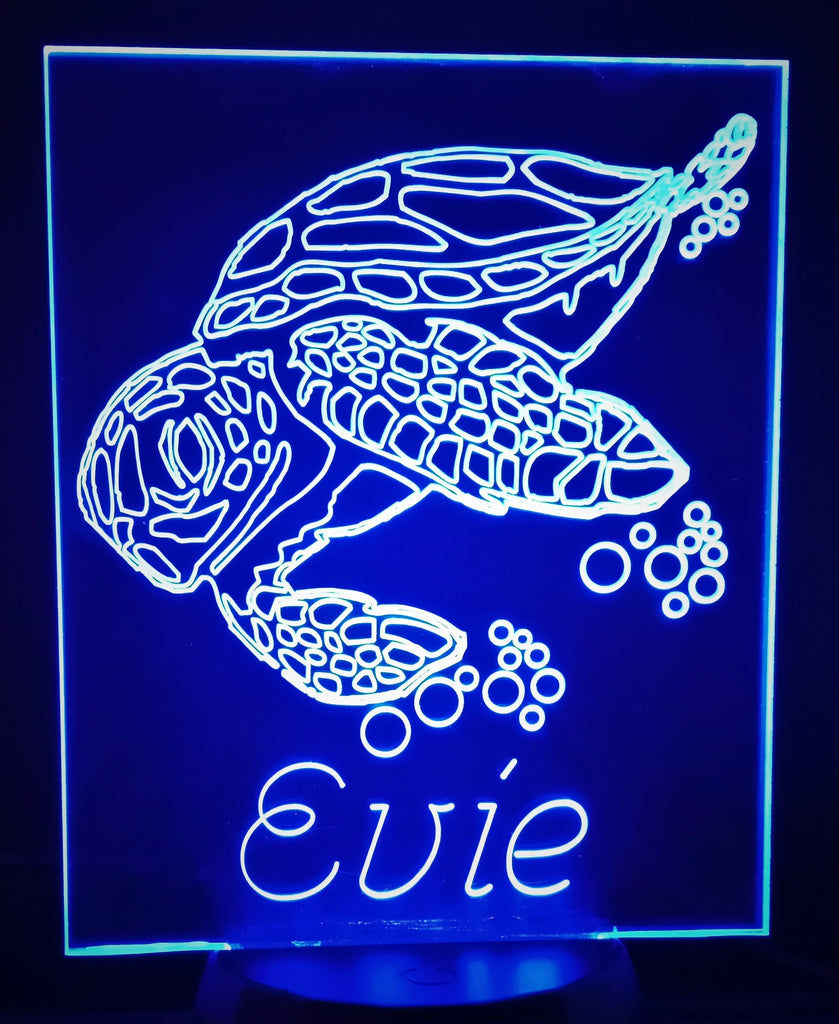 Sea Turtle Mini LED Acrylic RGB Personalized Lamp - Name It Shop