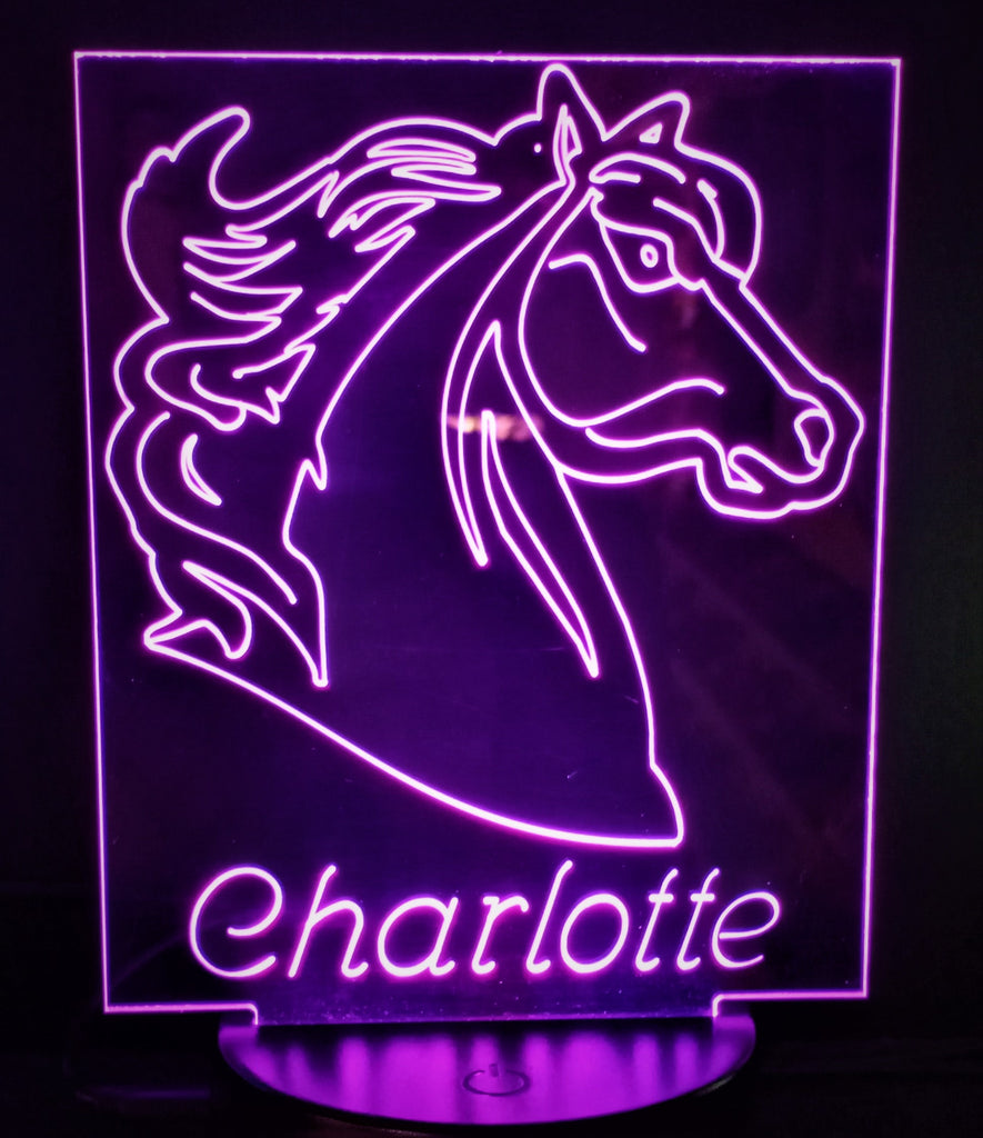 Horse Head Mini LED Acrylic RGB Personalized Lamp - Name It Shop