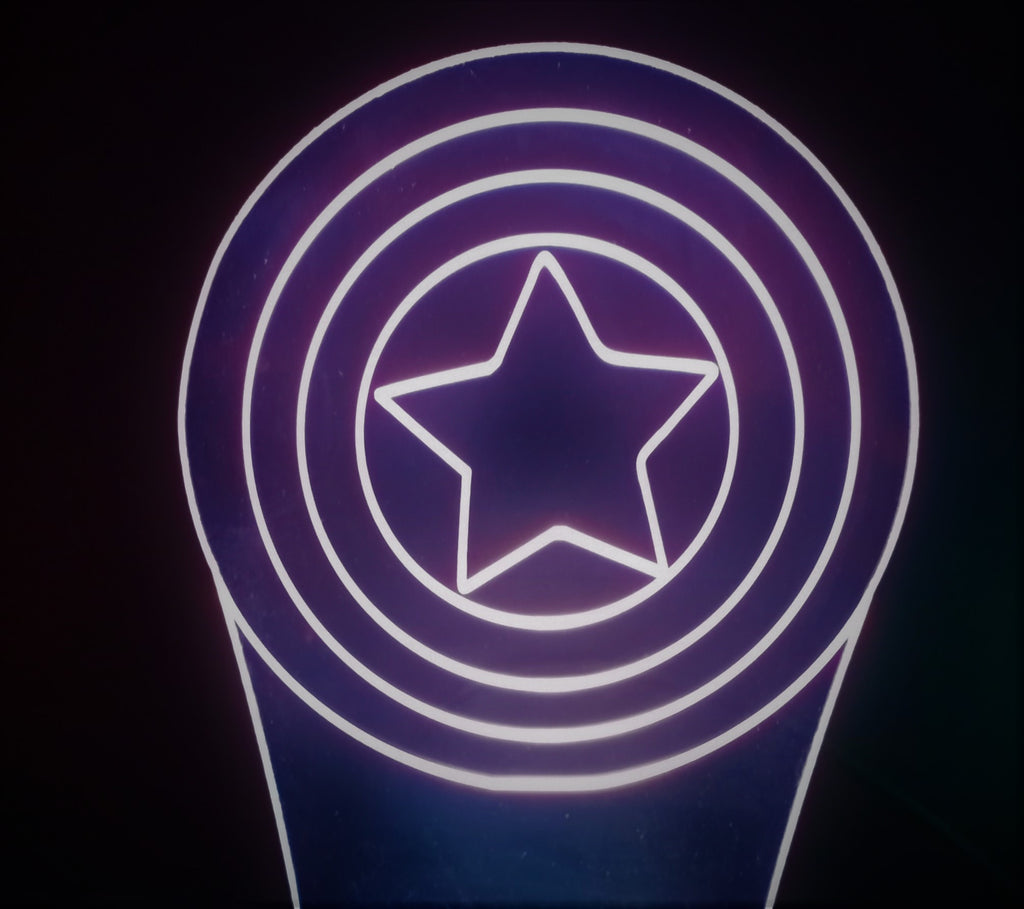 Captain America Mini LED Acrylic RGB Personalized Lamp - Name It Shop