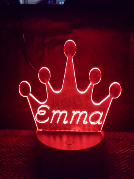Crown Mini LED Acrylic RGB Personalized Lamp - Name It Shop