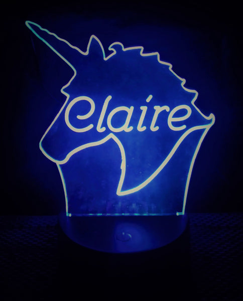 Unicorn Mini LED Acrylic RGB Personalized Lamp - Name It Shop