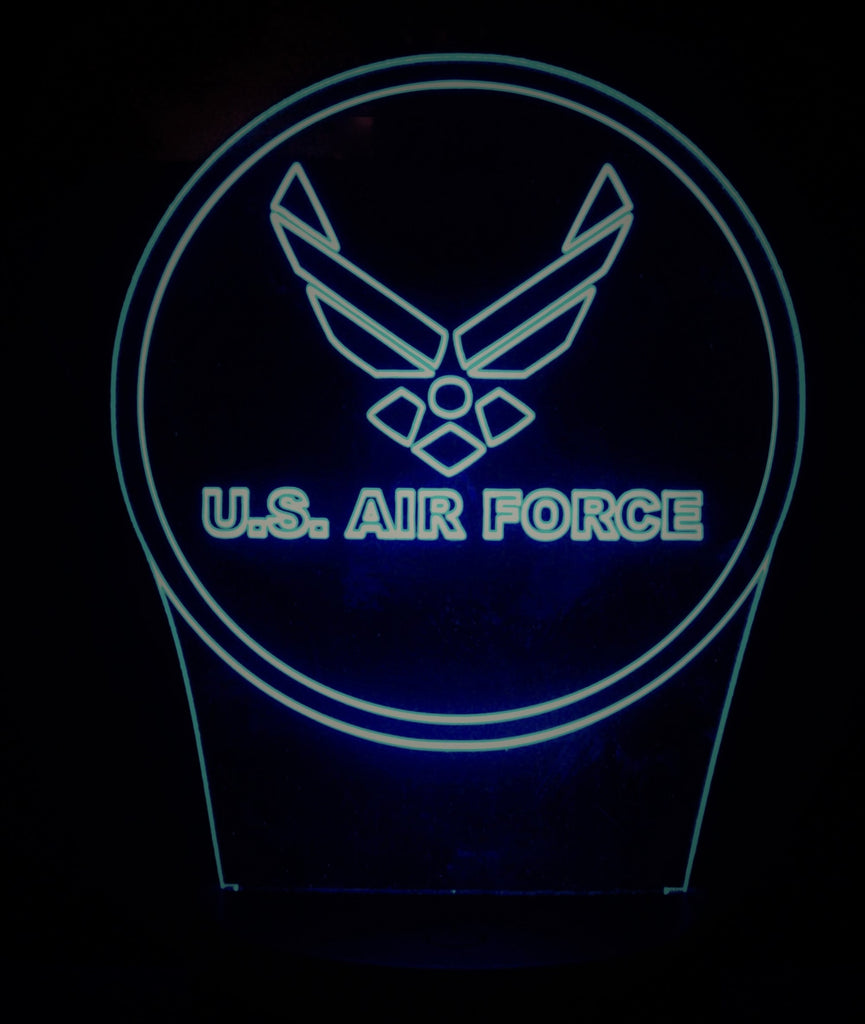 United States Air Force Mini LED Acrylic RGB Personalized Lamp - Name It Shop