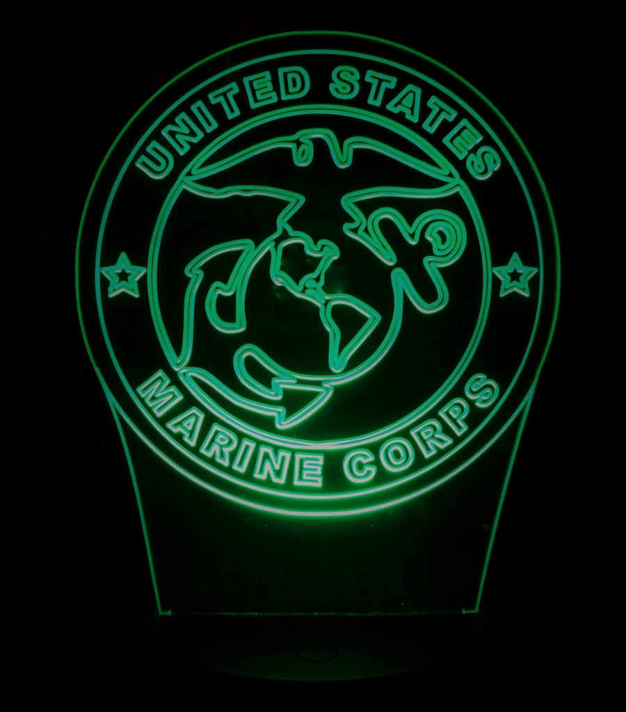 United States Marine Corps Mini LED Acrylic RGB Personalized Lamp - Name It Shop